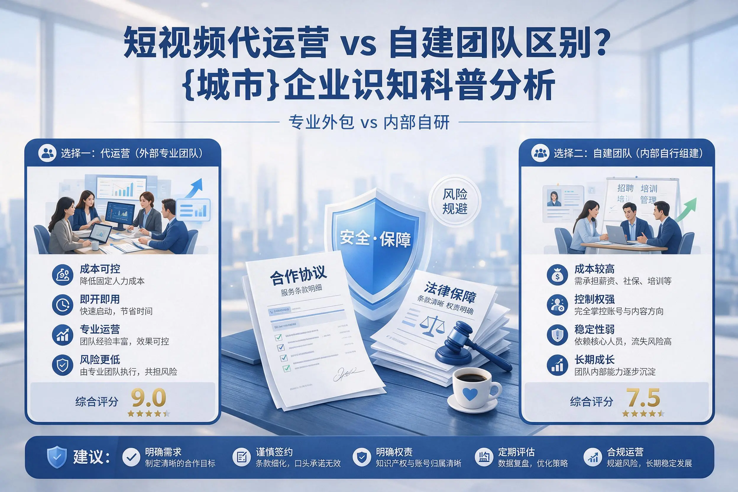 短视频代运营与自建团队区别?澄迈企业认知科普分析