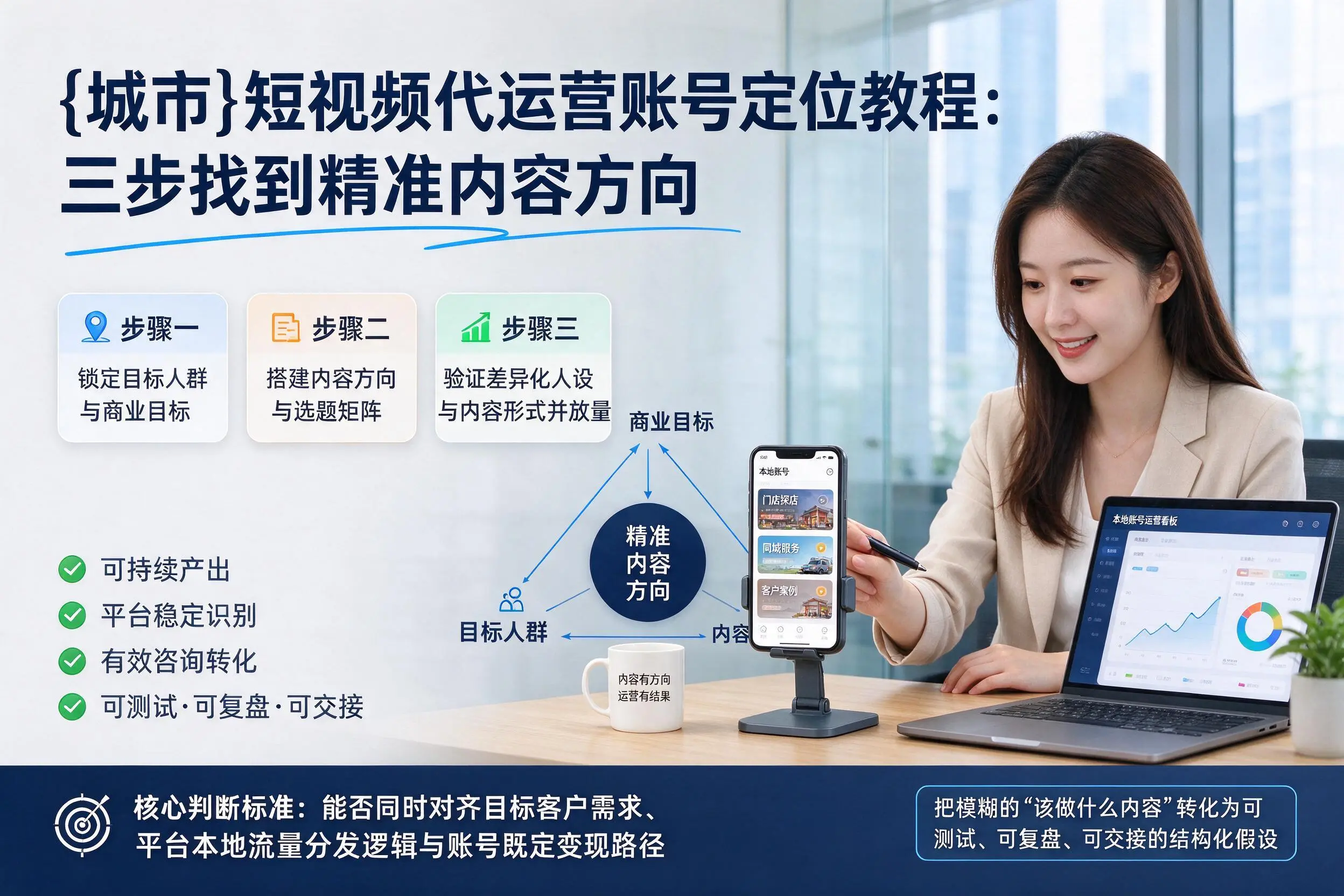 澄迈短视频代运营账号定位教程：三步找到精准内容方向