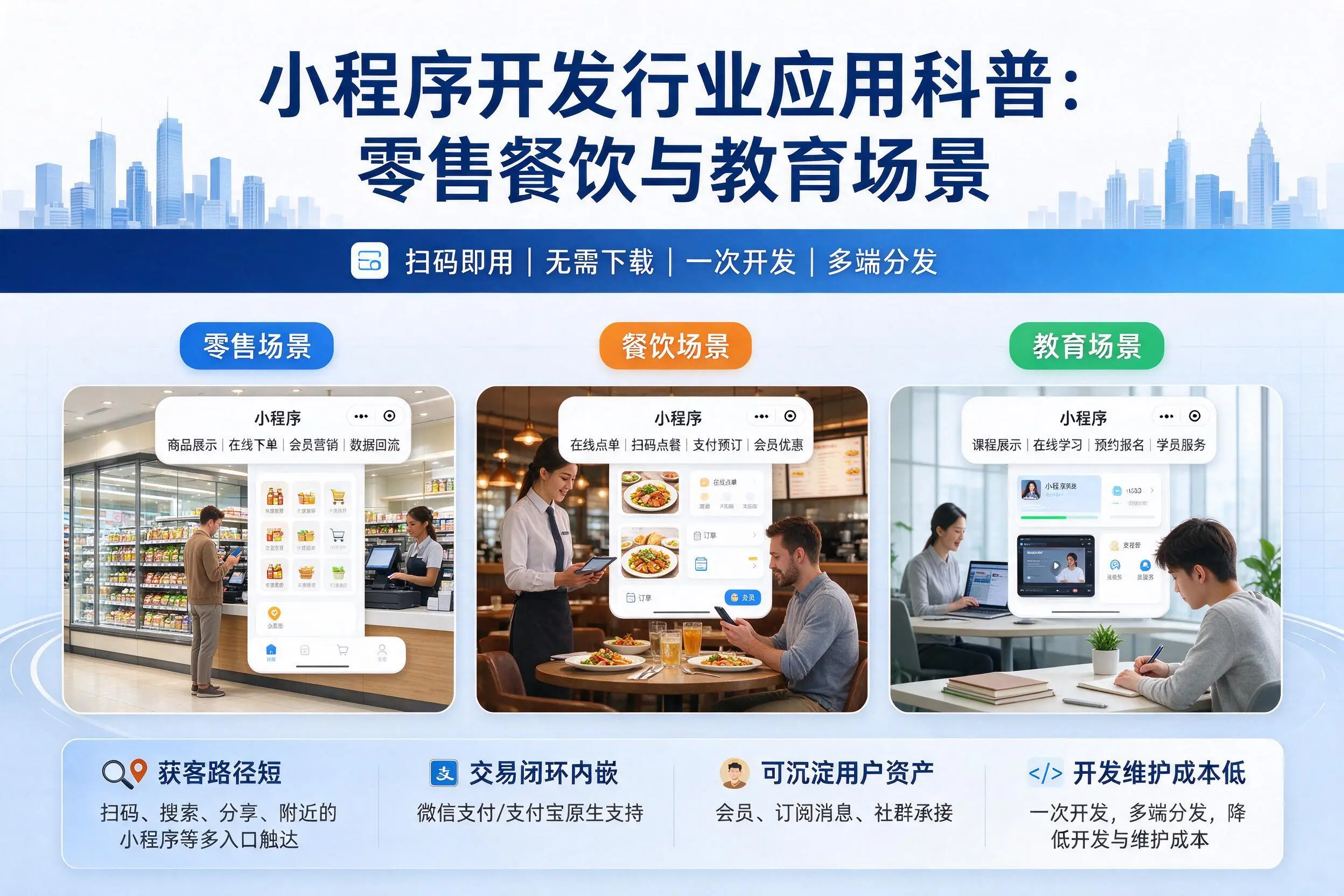 澄迈小程序开发行业应用科普：零售餐饮与教育场景
