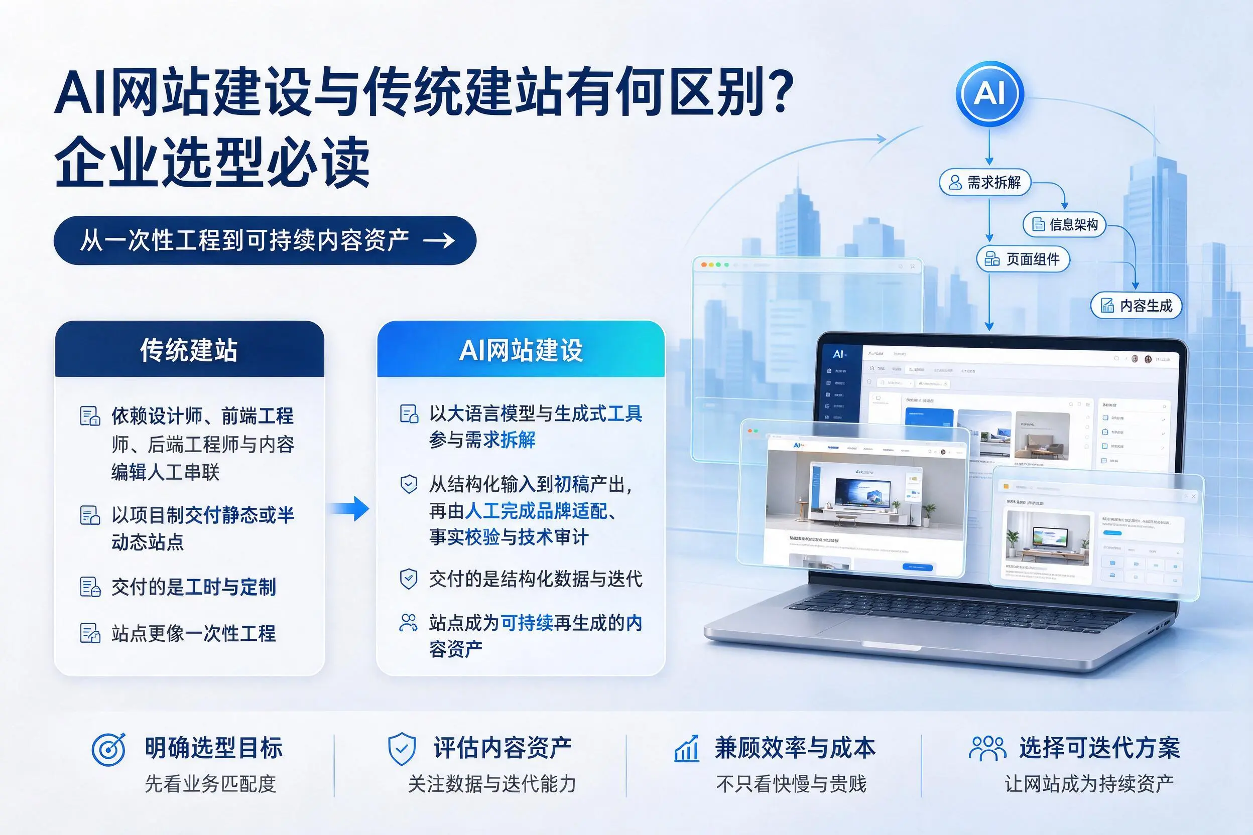 AI网站建设与传统建站有何区别?澄迈企业选型必读