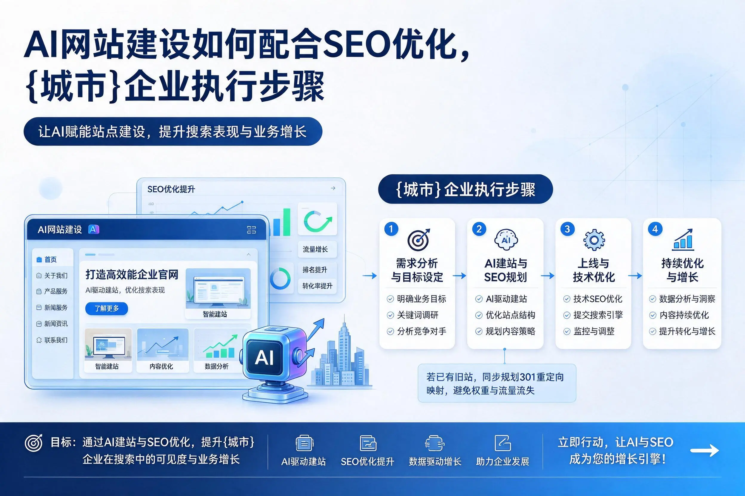 AI网站建设如何配合SEO优化，澄迈企业执行步骤