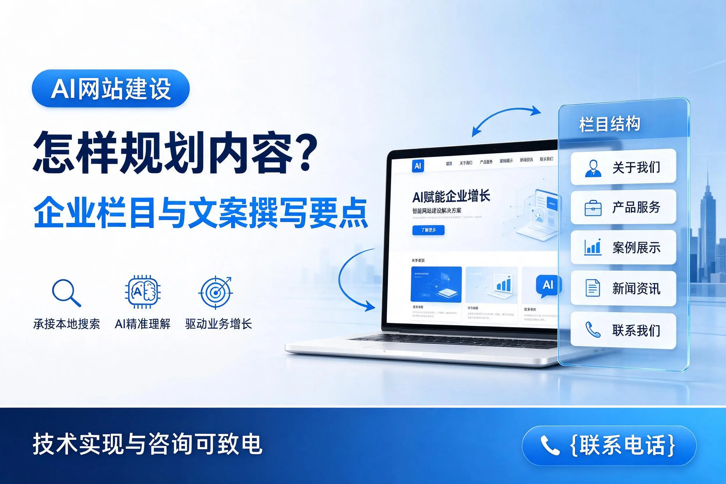 AI网站建设怎样规划内容？澄迈企业栏目与文案撰写要点