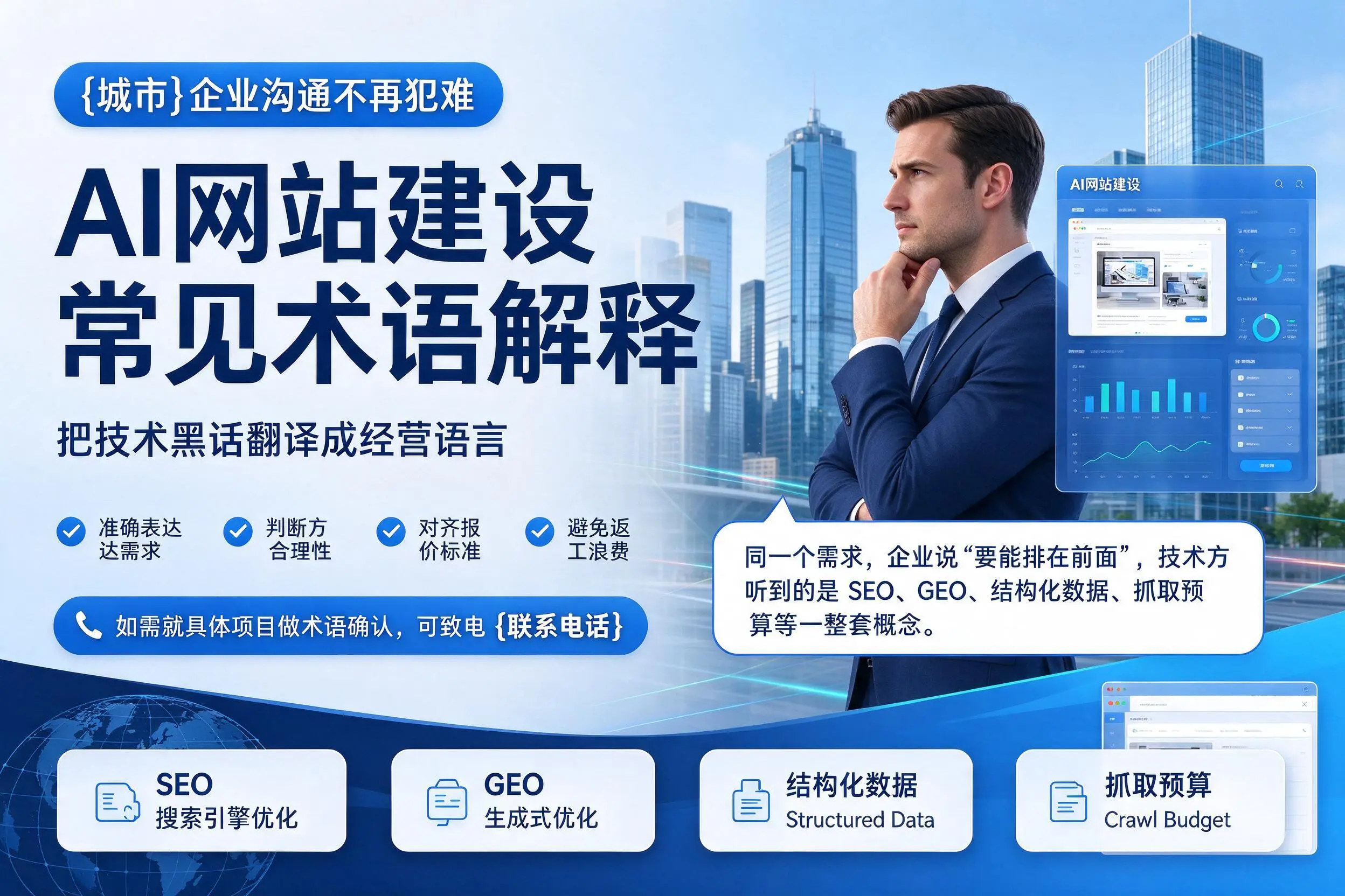AI网站建设常见术语解释，澄迈企业沟通不再犯难